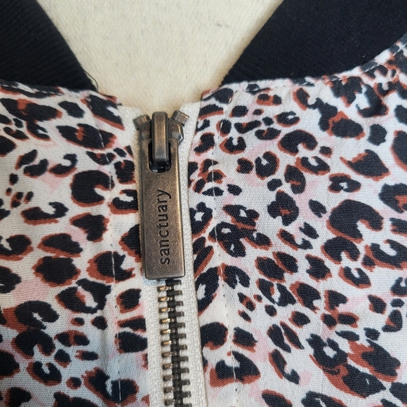 Sanctuary Jacket Havana Bomber Animal Print Zipper Front Side Pockets Size M NWT - Picture 9 of 11
